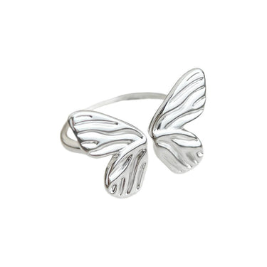 Airy Grace Butterfly Adjustable Ring |Silver Plated
