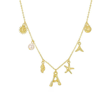 OceanAura Initial Necklace | 18K Plated