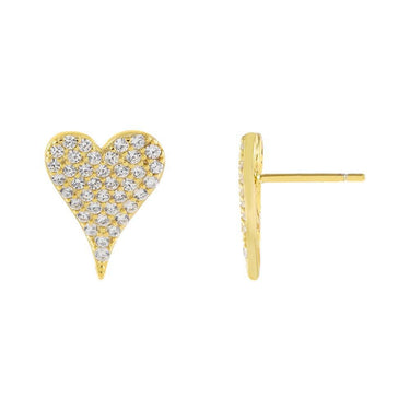 Soiree Heart Studs | 18K Plated