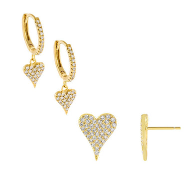 Duo Soiree Heart Earring | 18K Plated (Pack of 2)