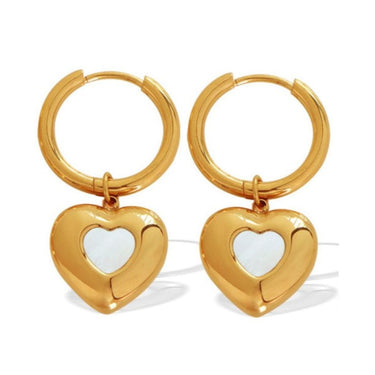 Love Max Heart Drops Hoops | 18K Plated