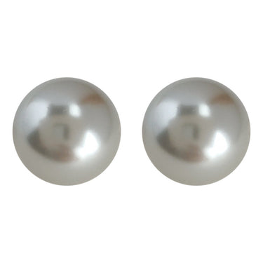 Misty Grey Pearl Studs |Silver Plated