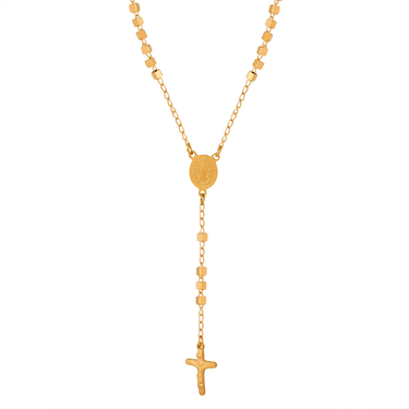 Serafina Cross Lariat Necklace | 18K Plated
