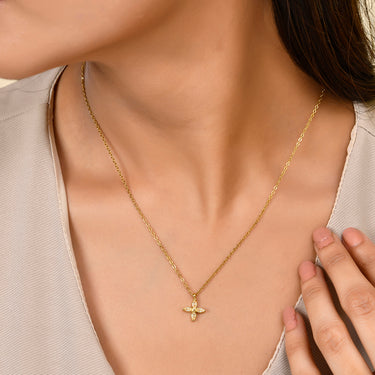 Floral Sparkle Pendant | 18K Plated