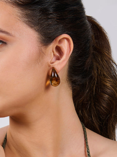 Marbled Teardrop Studs