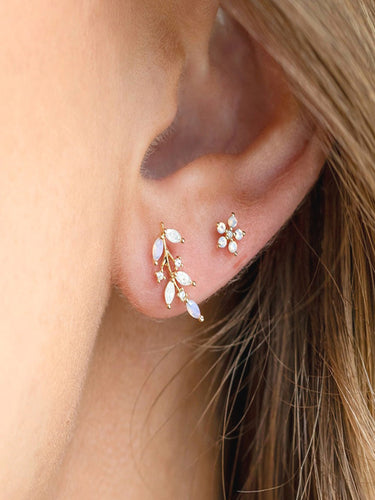 Petal & Twig Earring Set (for SINGLE EAR ONLY) | 18K Plated