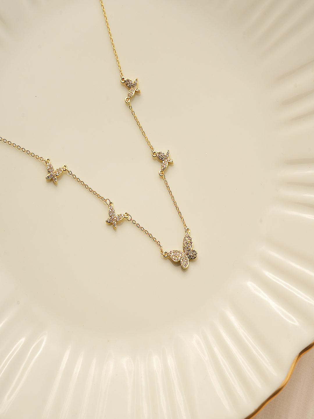 Aisha Butterfly Necklace|18K Plated