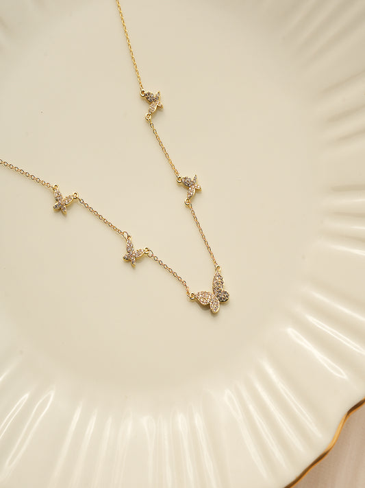 Aisha Butterfly Necklace|18K Plated
