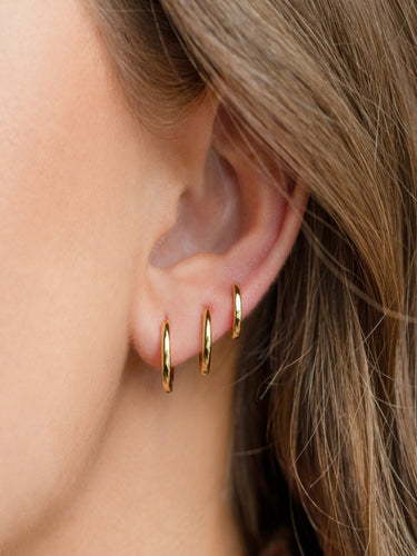 Minimalist Gold Hoops Earring Set | 18K Plated