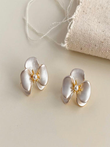 Frosted Bloom Studs | 14K Plated