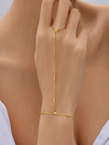 Rivera Chain Ring Bracelet | Gold Plated