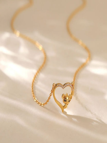 Hug Me Koala Heart Pendant | 18K Plated