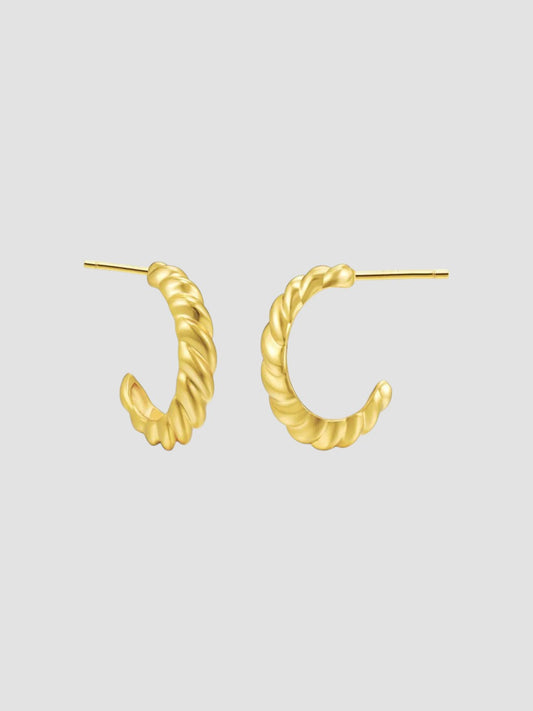 Croissant Half Hoops|18K Plated