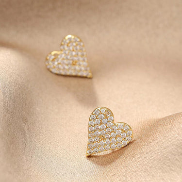 Soiree Heart Studs | 18K Plated