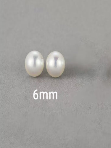 Classic Pearl Studs |Silver Plated