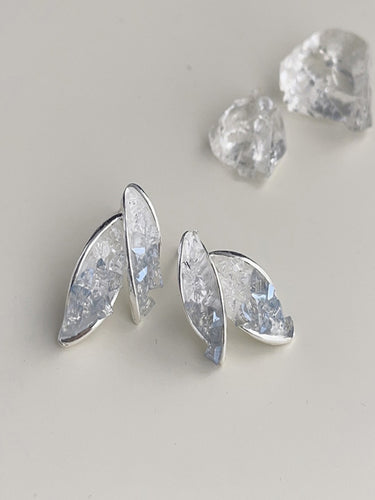 Blush Wave Gradient Oval Studs | Silver Plated