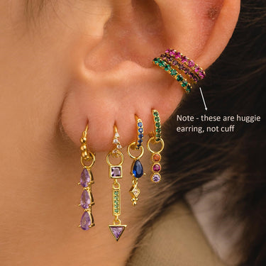 Confetti Multicolor Earring Set (for SINGLE EAR ONLY) | 18K Plated
