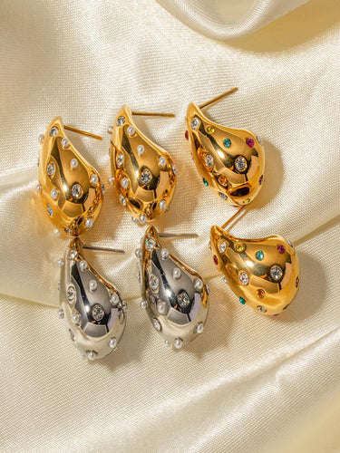 Serena Encrusted Teardrop Earring | 18K Plated