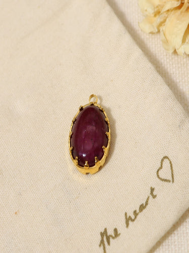 Garnet Charm | 18K Plated