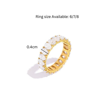 Oval Eternity Ring| 18K Plated