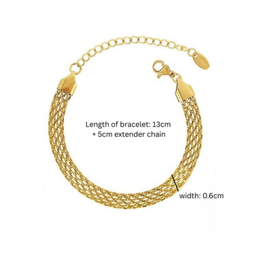 Mesh Chain Bracelet| 18K Plated