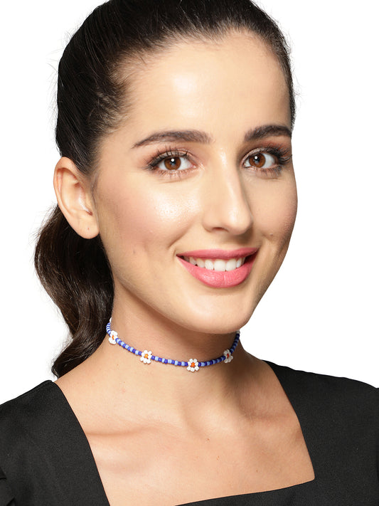 Ocean Blossom Beaded Choker Necklace
