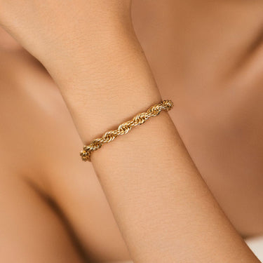 Twisted Rope Chain Bracelet | 18K Plated