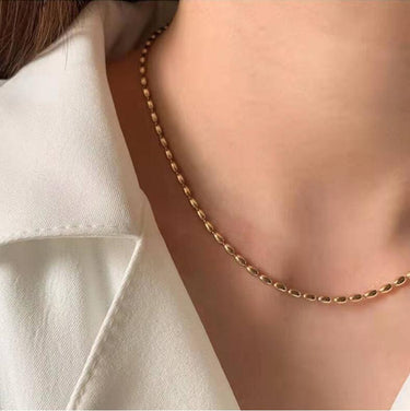Izzie ricebead chain Necklace | 18K Plated