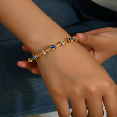 Shield Evil Eye Bracelet | 18K Plated