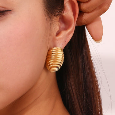 Ribbed Earrings | 18K Plated