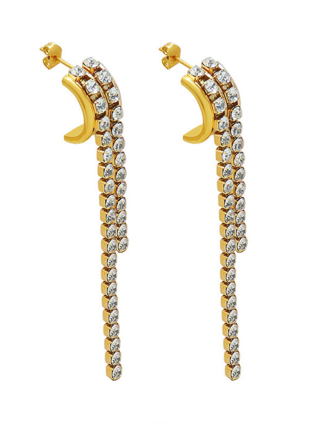 Amanda Cubic Zirconia Dangle Earrings | 18K Plated