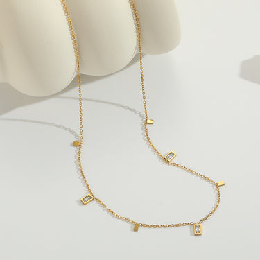 Calista Square Drops Necklace | 18K Plated