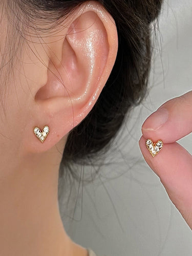 Heart of Sparkle Studs |14K Plated