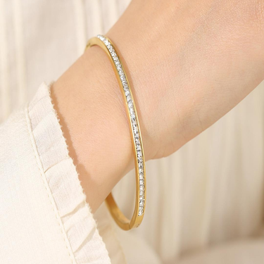 Pave Zircon Bangle | 18K Plated