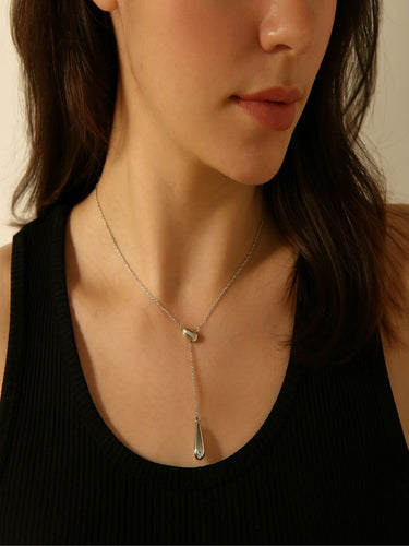 Aureum Teardrop Lariat Necklace | 18K Plated