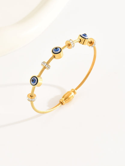 Shield Evil Eye Bracelet | 18K Plated