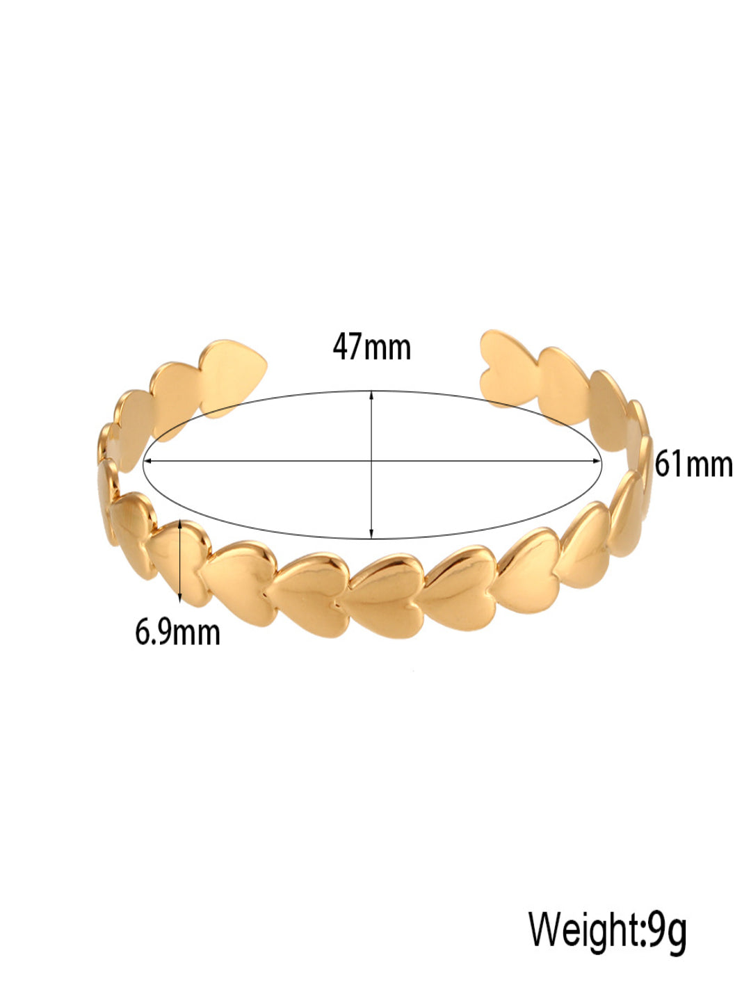 Layla Heart Cuff | 18K Plated