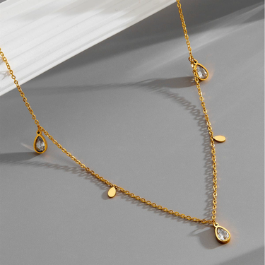 Valencia Tear Drops Necklace |18K Plated