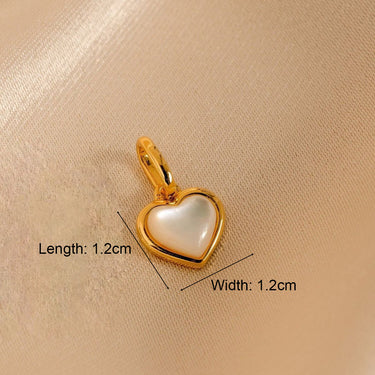 Heart Pearl Charm size