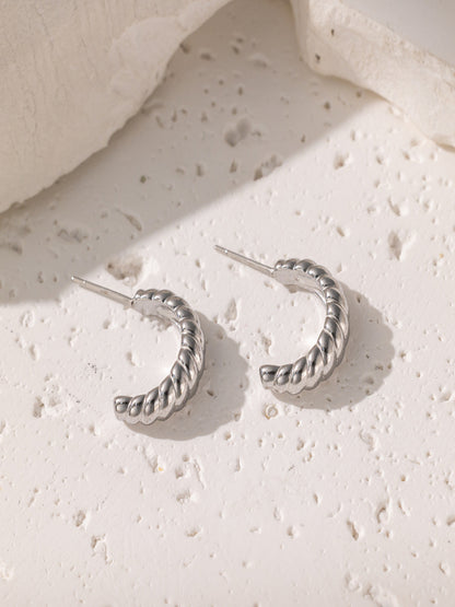 Croissant Half Hoops|18K Plated