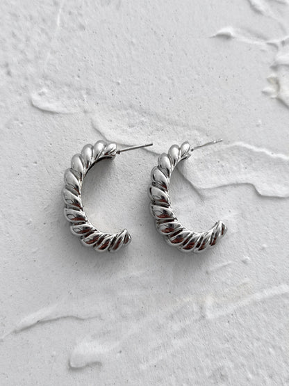 Croissant Half Hoops|18K Plated