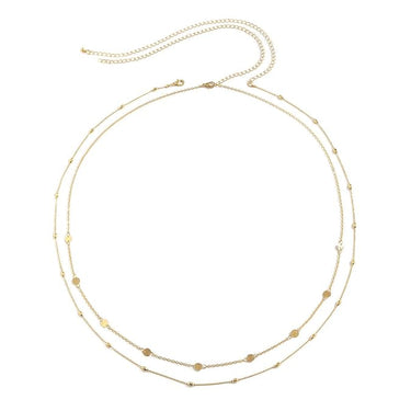 Set Of 2 Gold-Toned Dual Strand Waist Chain