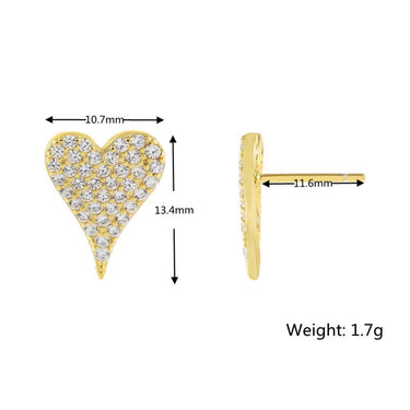 Soiree Heart Studs | 18K Plated