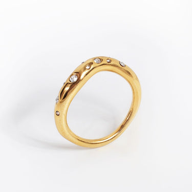 Zircon Wavy Ring | 18K Plated