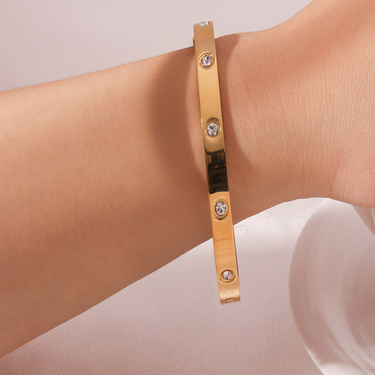 Round Zircon Bracelet | 18K Plated