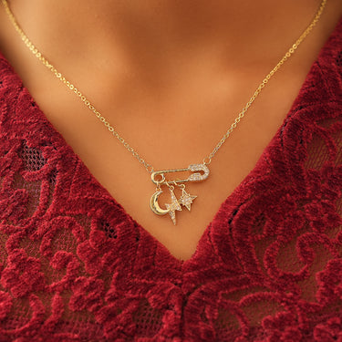 Pin Drops Pendant | 18K Plated