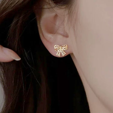 Glints Bow Studs |14K Plated