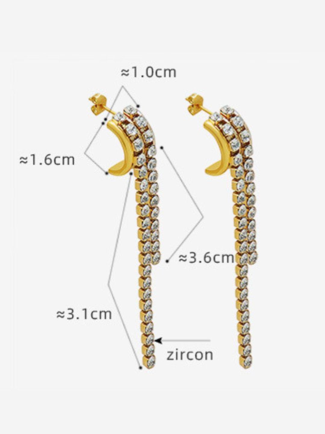 Amanda Cubic Zirconia Dangle Earrings | 18K Plated