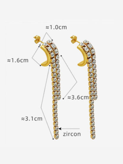 Amanda Cubic Zirconia Dangle Earrings | 18K Plated