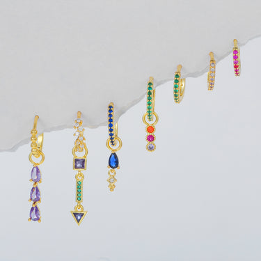 Confetti Multicolor Earring Set (for SINGLE EAR ONLY) | 18K Plated